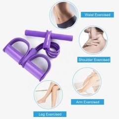 Body Trimmer 4 Lastikli Egzersiz Aleti El Ayak Direnç Yayı Lastiği Mor