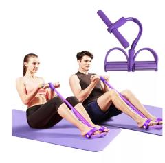 Body Trimmer 4 Lastikli Egzersiz Aleti El Ayak Direnç Yayı Lastiği Mor