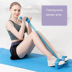 Body Trimmer 4 Lastikli Egzersiz Aleti El Ayak Direnç Yayı Lastiği Mavi