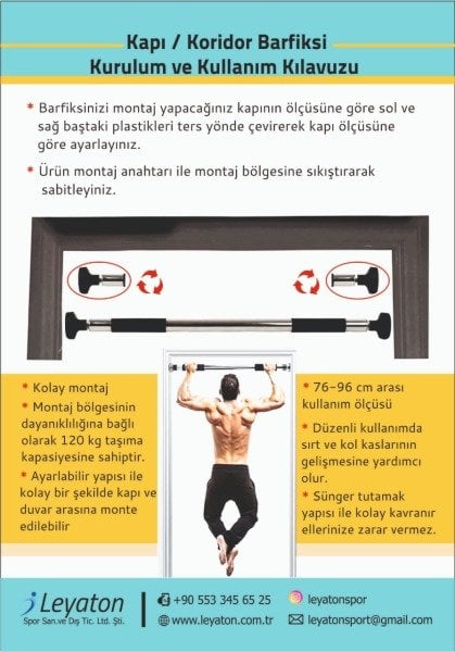 Buffer Barfiks Çekme Barı 62-100 Cm