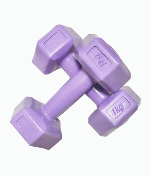 Leyayon 2 Kg X 2 Adet Dambıl Vinyl Kaplı Dumbell Ağırlık Mor