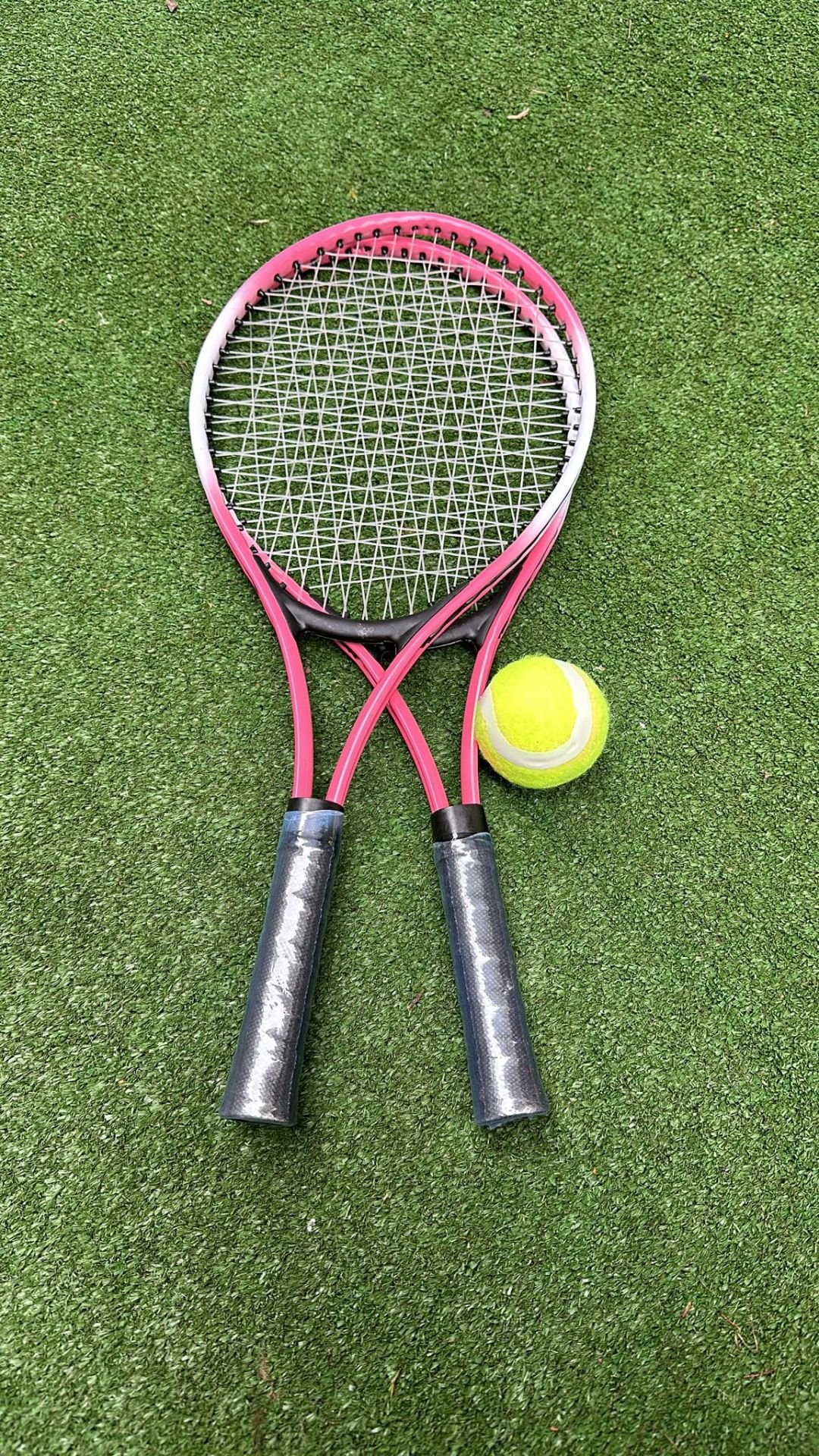 Çocuk Tenis Raketi Seti 21 Inç 2 Raket 1 Top Çantalı Set Pembe