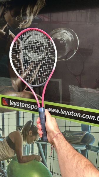 Çocuk Tenis Raketi Seti 21 Inç 1 Raket 1 Top Çantalı Set Pembe