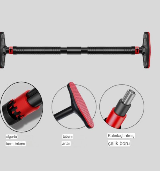 Kapı Barı Koridor Barfiksi Yeni Nesil (90-120 CM ) Barfix Spor Aleti Demiri Barfiks Çubuğu