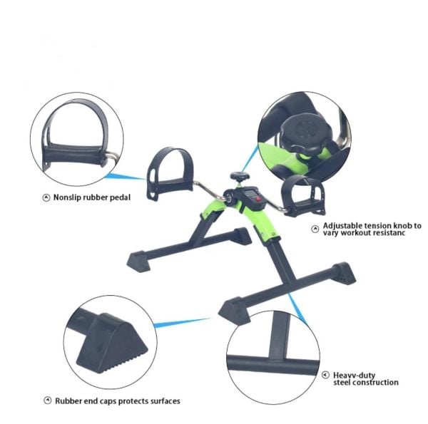Portatif El Ve Ayak Egzersiz Bisikleti,Koşu Bisikleti, Taşınabilir Fitness Bisikleti (YEŞİL)