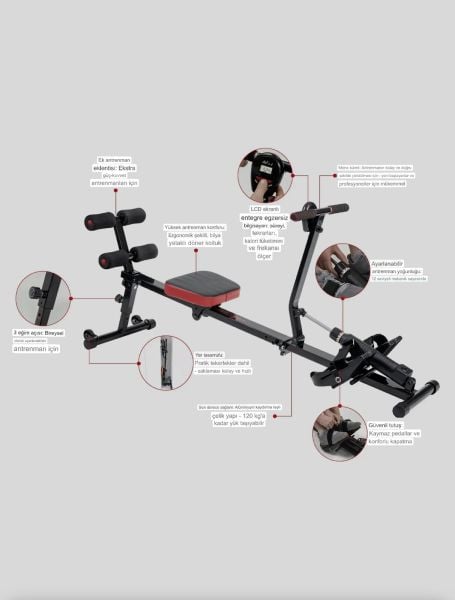 Row Shaper Kondisyon Küreği - Mekik Aleti - Fitness Aleti - Kondisyon Aleti