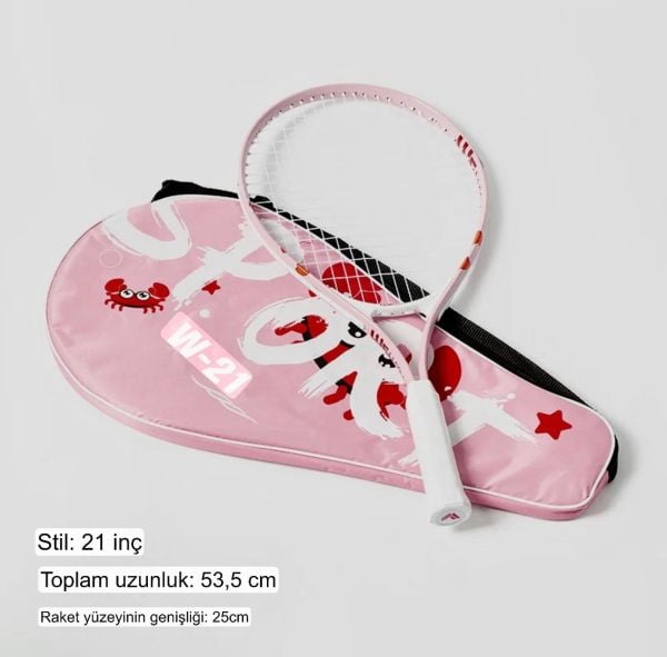 Çantalı Kort Çocuk Tenis Raketi Set 21 İnç HKW621P