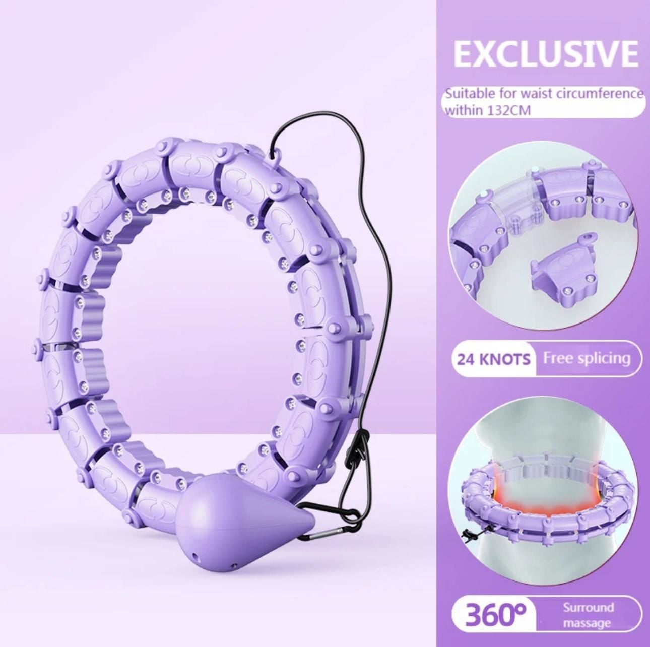 Akıllı Hula Hoop Çemberi 24 Bölüm Parça Fitness Spor Zayıflama Egzersiz Halkası Mor