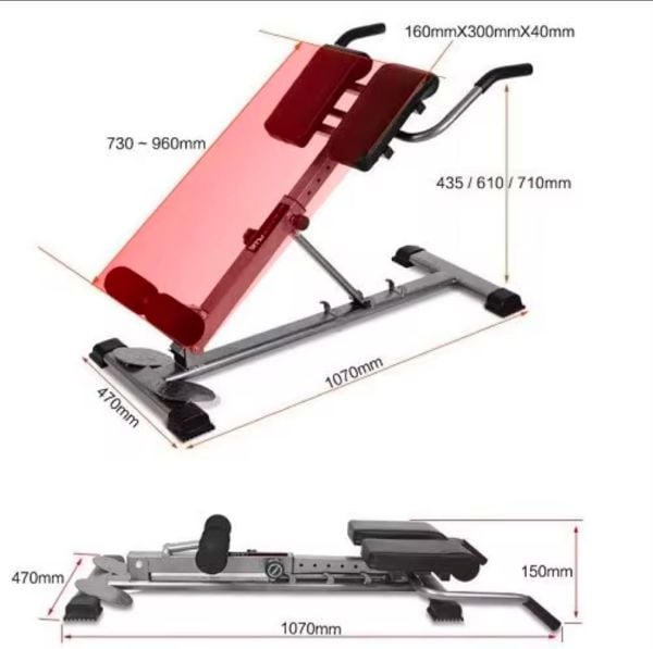 Hyperextension Ters Mekik Aleti G-12-45 Derece  Hiperekstansiyon Tezgahı