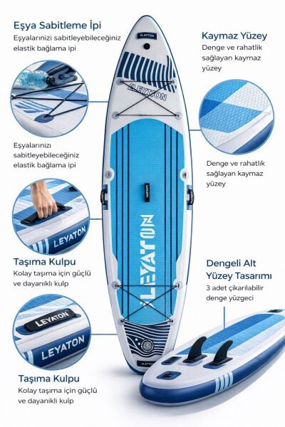 Stand Up Paddle Board 10.6 Inflatable - 320 X 82 X 15cm - Kürek Sörfü (ŞİŞME) Full Paket AS4