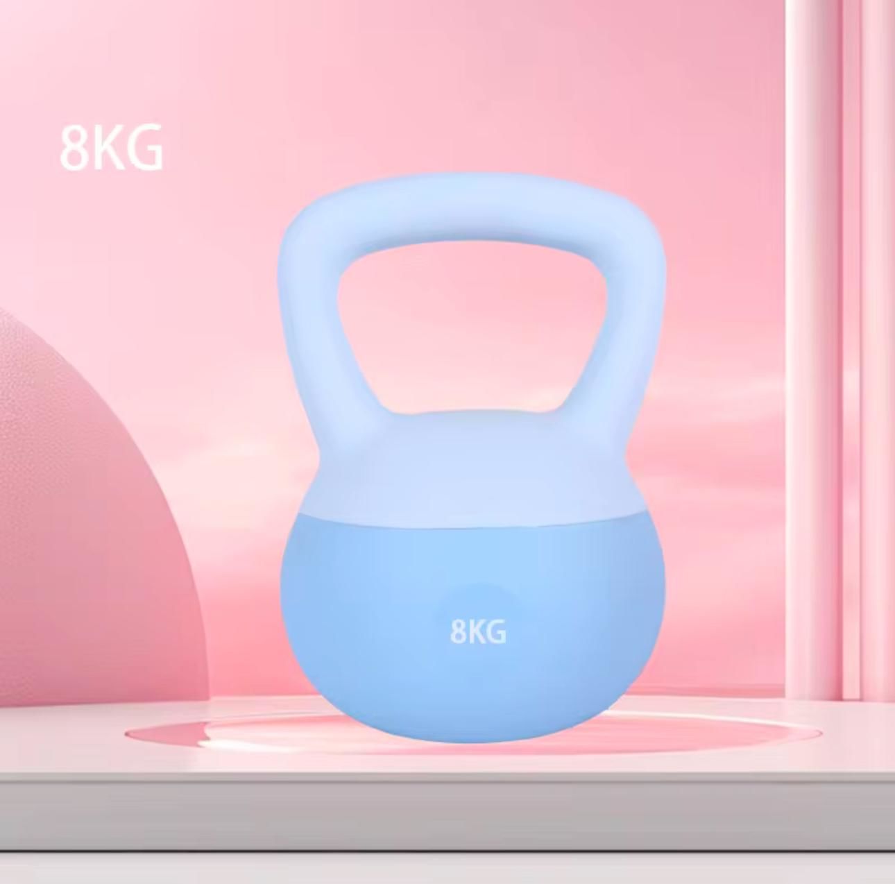 8 Kg Soft Kettlebell Yumuşak Tabanlı Metal Kumlu Ses Yapmaz Darbeye Dayanıklı