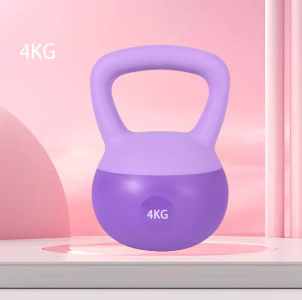 4 Kg Soft Kettlebell Yumuşak Tabanlı Metal Kumlu Ses Yapmaz Darbeye Dayanıklı