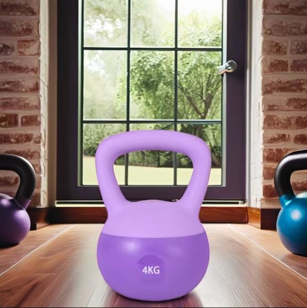 4 Kg Soft Kettlebell Yumuşak Tabanlı Metal Kumlu Ses Yapmaz Darbeye Dayanıklı