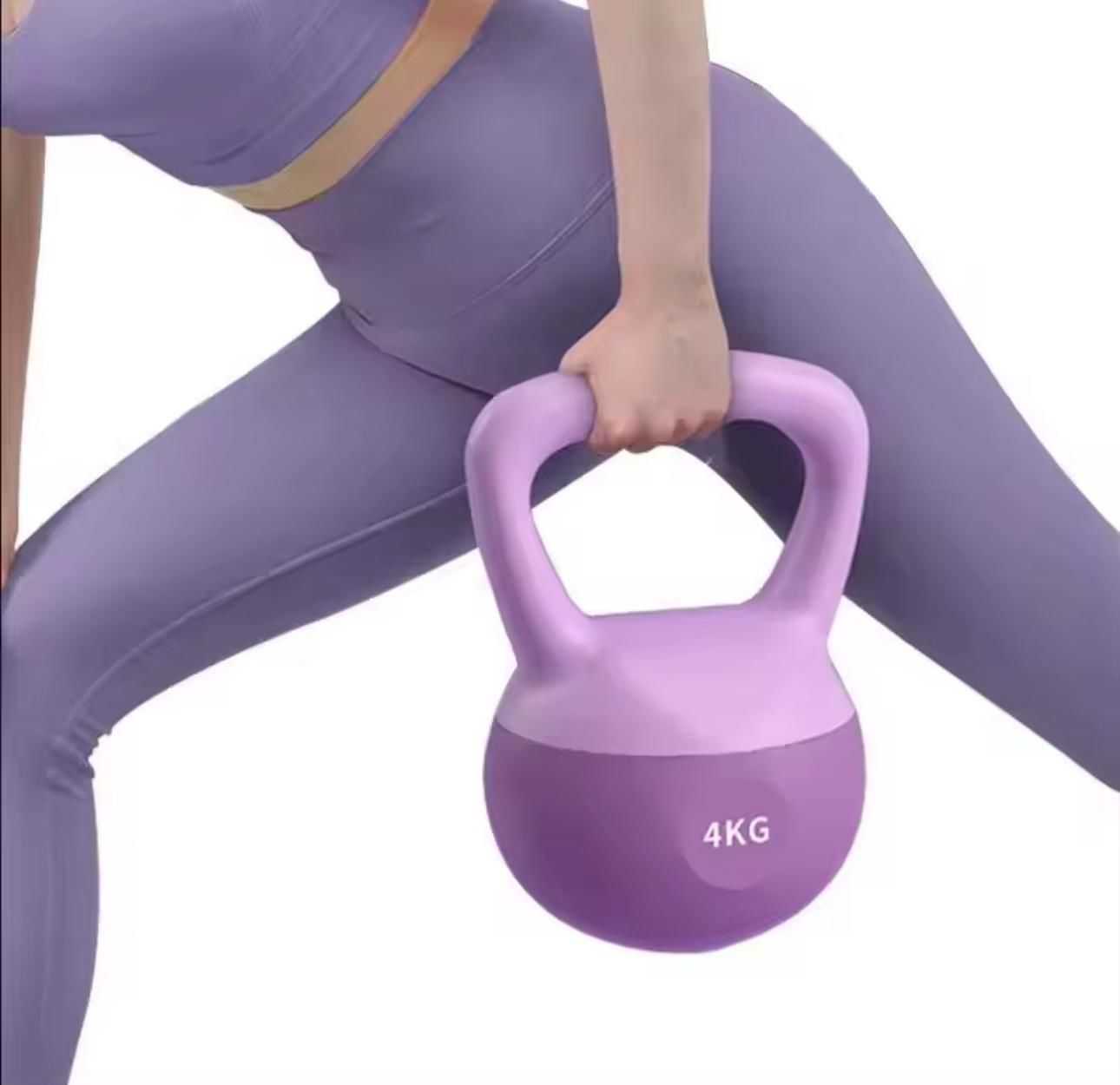 4 Kg Soft Kettlebell Yumuşak Tabanlı Metal Kumlu Ses Yapmaz Darbeye Dayanıklı