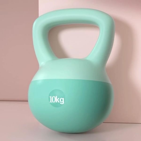 10 Kg Soft Kettlebell Yumuşak Tabanlı Metal Kumlu Ses Yapmaz Darbeye Dayanıklı