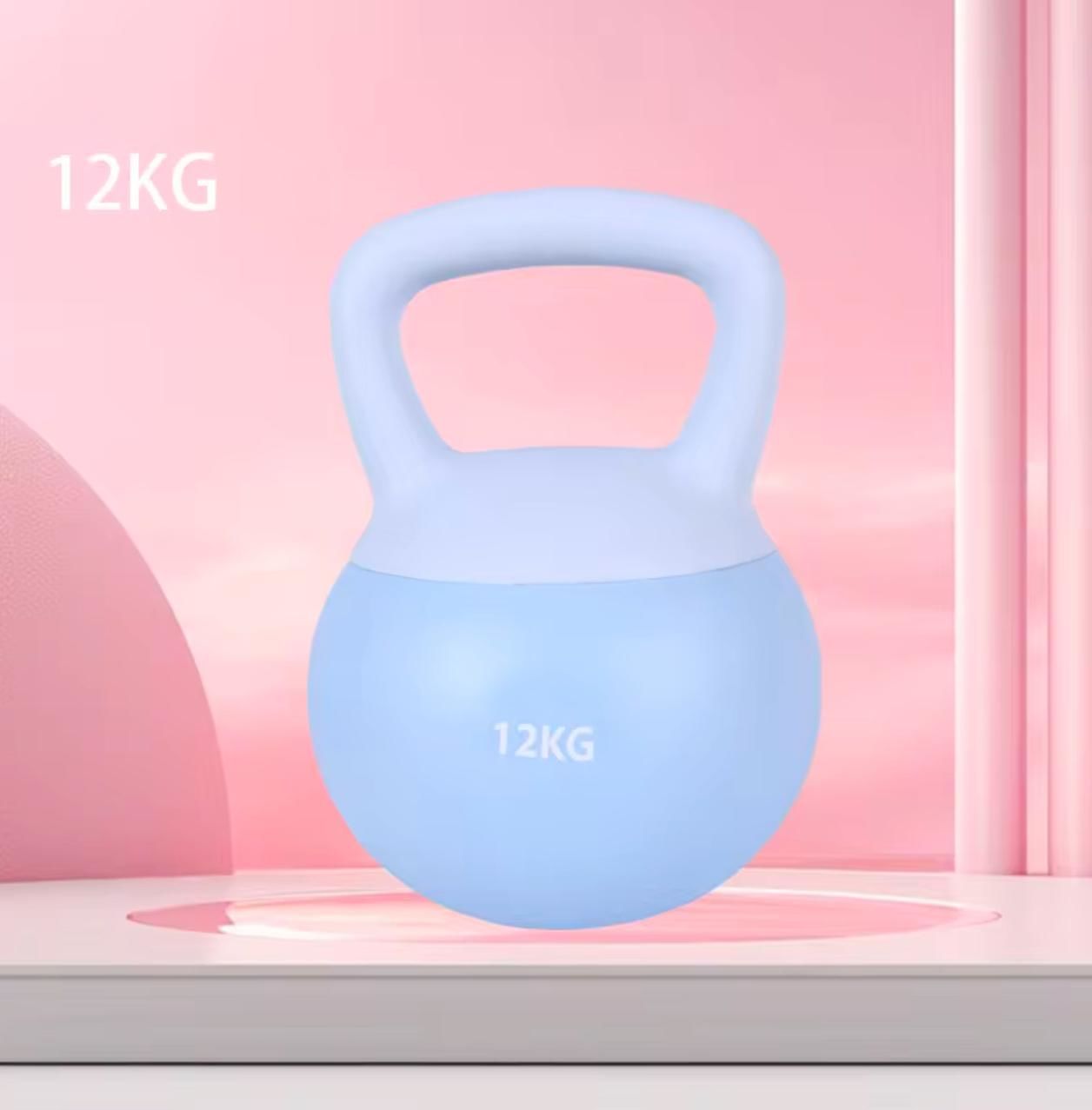 12 Kg Soft Kettlebell Yumuşak Tabanlı Metal Kumlu Ses Yapmaz Darbeye Dayanıklı