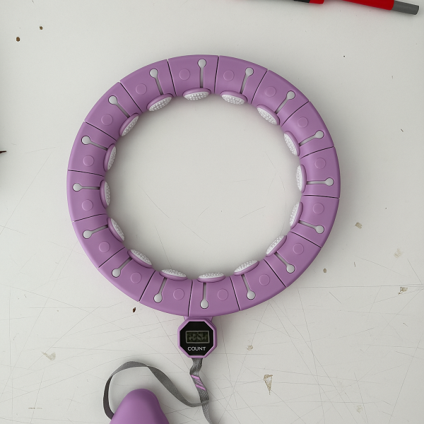 Akıllı Hula Hoop Çemberi 24 Bölüm Parça Mor Renk Fitness Spor Egzersiz Halkası Sayaçlı