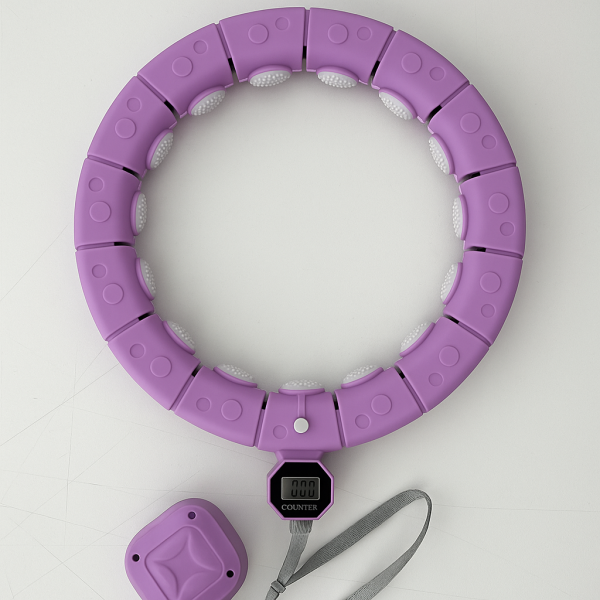 Akıllı Hula Hoop Çemberi 24 Bölüm Parça Mor Renk Fitness Spor Egzersiz Halkası Sayaçlı