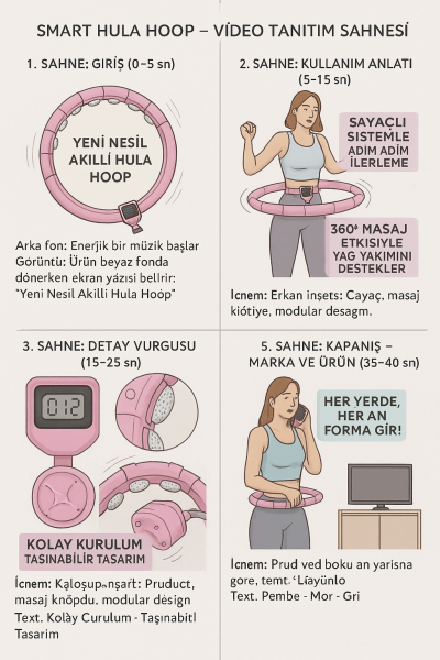 Akıllı Hula Hoop Çemberi 24 Bölüm Parça Mor Renk Fitness Spor Egzersiz Halkası Sayaçlı
