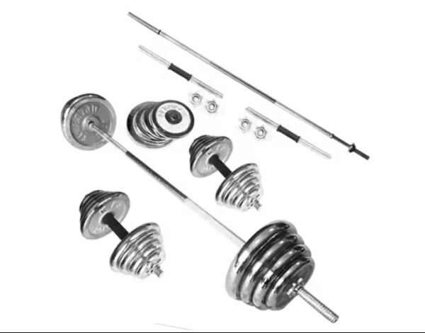 50 kg Çantalı Krom Dambıl Seti Döküm Plaka Ve Bar Seti