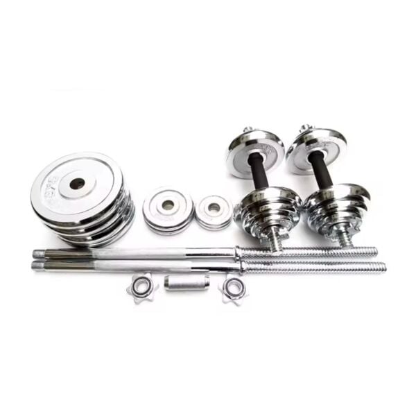 50 kg Çantalı Krom Dambıl Seti Döküm Plaka Ve Bar Seti