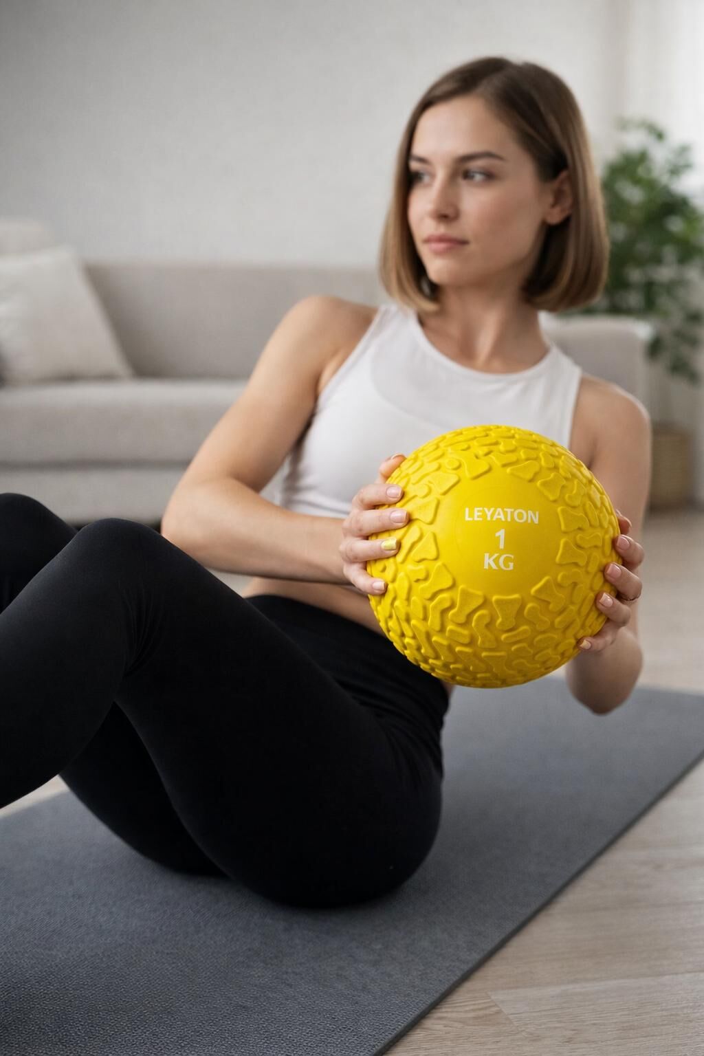 Leyaton Zıplamayan 1 KG Sağlık Topu Sarı