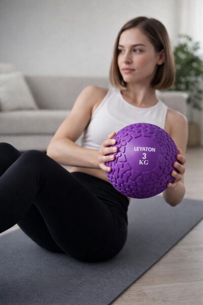 Leyaton Zıplamayan 3 KG Sağlık Topu Mor